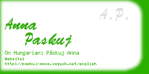 anna paskuj business card